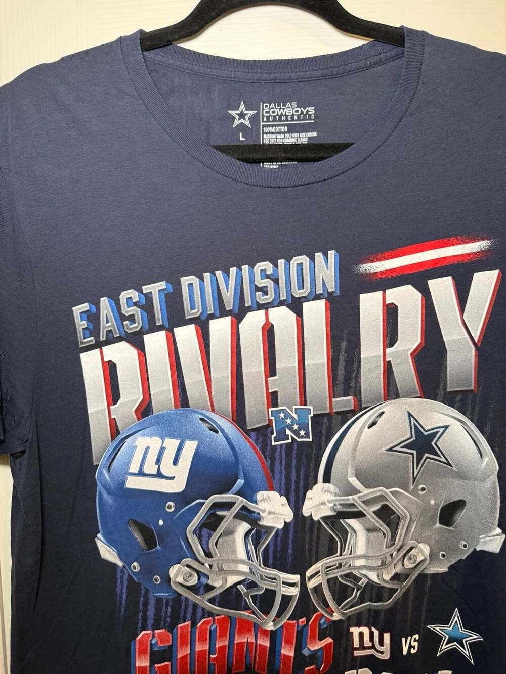 Dallas Cowboys Authentic T-Shirt Size L East Division Rivalry